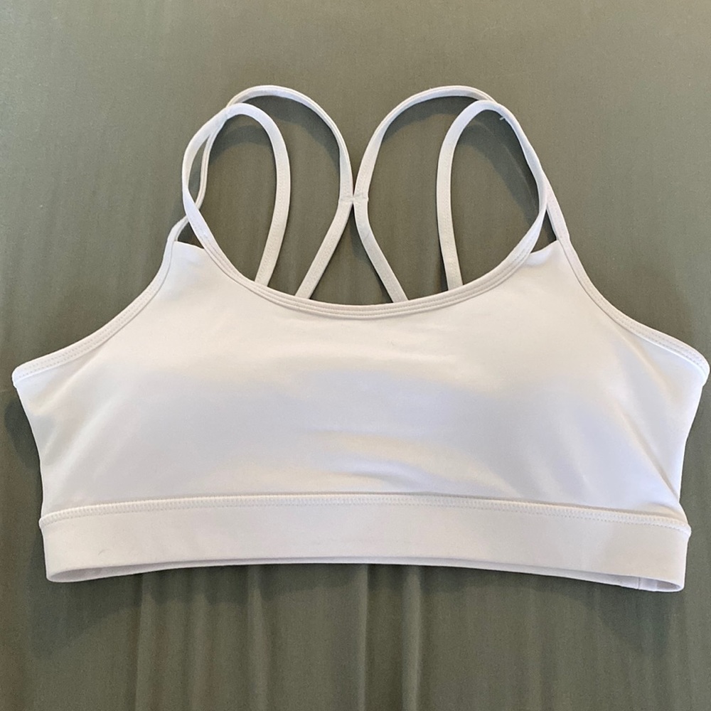 White sports bra from Target. Size medium.